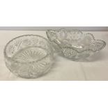 2 cut crystal fruit bowls.