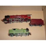 A pair of Hornby Dublo 3 rail repainted locos comprising a Duchess loco and tender and an N2 tank