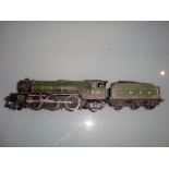 A Bachmann Class V2 locomotive in LNER green livery renumbered 4782 paired with what appears to be