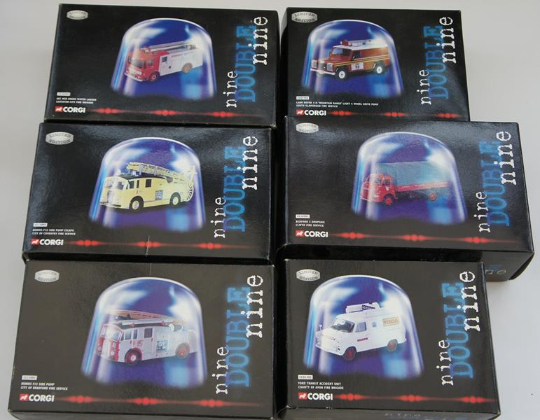 A group of Corgi 999 Series emergency vehicles. E in G-VG boxes (6)