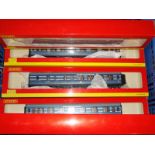 A group of LMS Coronation Scot coaches by Hornby in original boxes all with modifications to the