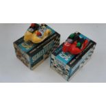 SCALEXTRIC Vintage Motor cycle combination. Some cleaning required. G in G-VG boxes (2)