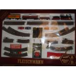 A Fleischmann HO Gauge 6391 starter train set, appears complete.  VG in a G box.