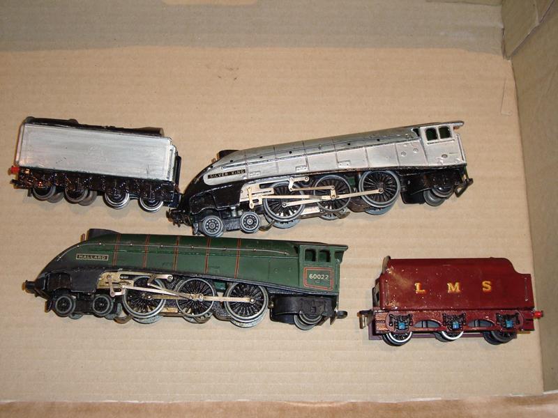 A pair of Hornby Dublo 3 rail locos to include a repainted Silver King loco and tender, and a