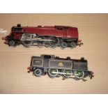 A pair of Hornby Dublo 3 rail locos comprising a repainted 2-6-4 tank loco and an N2 tank loco in