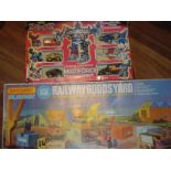 A Matchbox 1970s vintage railway goods yard set, appears complete.  Together with a Remco Zybots 6