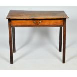 A George III mahogany side table of rectangular form, fitted one frieze drawer and supported on