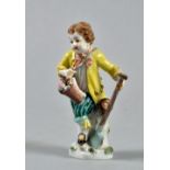 A Meissen figure of a young gardener, a/f, 4.75"h.