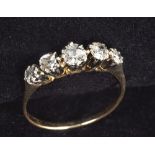 An 18c gold five stone set diamond ring.