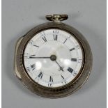 A late 18c pair cased verge pocket watch signed Joseph Veale of Mevagissey, no.100, in a plain