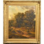 F J Turner 1856 - a quiet nook, signed and dated, framed, 26" x 21.5".