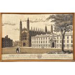 P S Lamborn - a view of Kings College and part of Clare Hall in the University of Cambridge, a