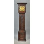 A mid 18c thirty hour longcase clock, the 12" square brass dial signed Richard Midgeley (probably