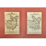 A collection of three antique maps including a John Sellai map of Caernarvonshire 4.5" x 5.75", a