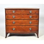 A George III Gillows of Lancaster mahogany secretaire dressing chest, the upper drawer edge