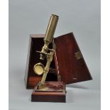 A late 18c microscope by George Adams The Younger of 60 Fleet Street, London. This double microscope