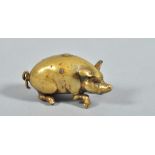 A bronze miniature pig figure, 1.75"w.