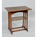 A George Walton Liberty Arts & Craft side table with rectangular top, the table edge with