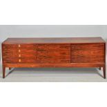 A 1960's rosewood Robert Heritage for Archie Shine sideboard, fitted with four drawers, two