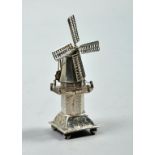 A Continental silver miniature windmill , 3.5"h.
