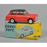 A Corgi 216 Austin A.40 saloon, red with black roof, in box.