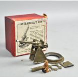 A Britains anti-aircraft gun, model number 1522, dark green finish, in original illustrated box.