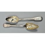 A pair of Victorian berry spoons with earlier Georgian date marks, London 1811, 9"l.