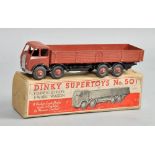 A Dinky Supertoys no.501 Foden diesel eight wheel wagon, painted red, in original box.