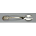 A Victorian Fiddle and Thread cheese scoop, Sheffield 1895, 3.63oz, 9"l.