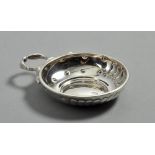 A contemporary silver wine tasting bowl, 4"w.