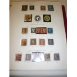 A folder album containing a collection of GB stamps including Victorian 1840 1d black, 2d blue and