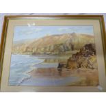 Nancy Bailey - watercolour "Chapel Porth Cornwall", signed, inscribed to verso 10" x 14"