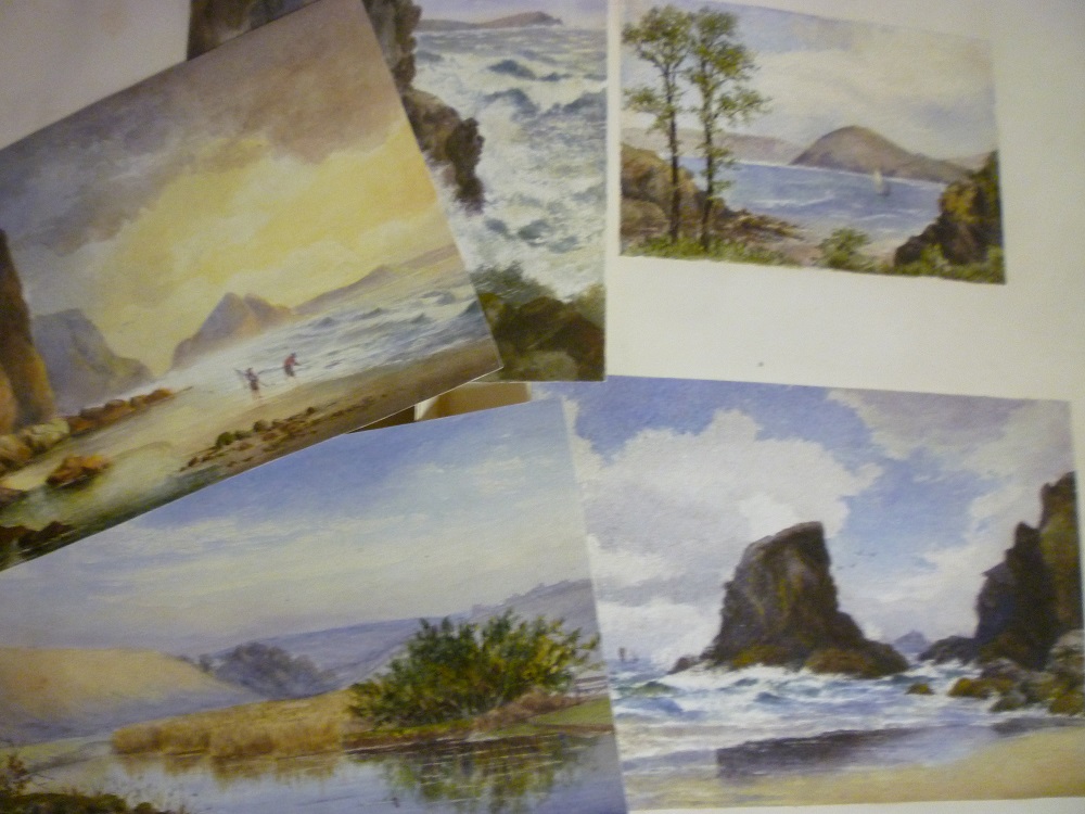 A Folio of unframed watercolours together with numerous pages of watercolour studies - North