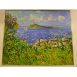 Andrew Tozer - oil on board A view of St. Michaels Mount, signed with initials 18" x 21"