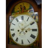 A 19th century longcase clock with 13" painted arched dial by R. H. Daniel of Hanley, 8 day movement