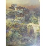 Arthur Croft - watercolour  Italian mountain chalets, signed and dated 1883 20" x 13½"