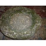 An old Cornish granite circular garden trough 20" diameter