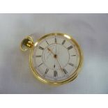 A gentleman's 18ct gold pocket watch with circular enamelled dial "Chronograph Centre Seconds by