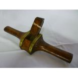 An old brass mounted beechwood convex spoke shave