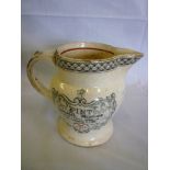 A Victorian Staffordshire pottery Imperial Pint measuring jug "Submitted to the Standards Department