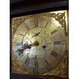 An 18th/19th century longcase clock with 12" brass square dial by Jas. Green of Nantwich, 8 day