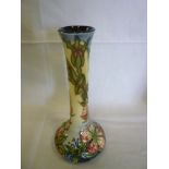 A Moorcroft pottery tapered spill vase with "Sweet Briar" decoration, 8" high, boxed