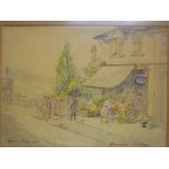 Stewart Sutton - watercolour "Dean Cross, Plymstock", signed and dated 1952 7" x 10"