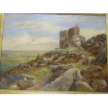 R**H**Penprase  - oil on canvas  Carn Brea Castle with Redruth in the distance, signed and dated