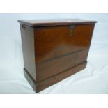 A late Victorian/Edwardian brass mounted mahogany rectangular table box with hinged lid