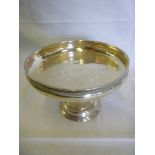 A good quality silver circular pedestal comport with decorated edge on tapered stem, Chester marks