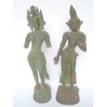 Two Indian bronze figures of deities eac