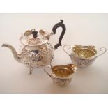 A late Victorian silver teapot, London,