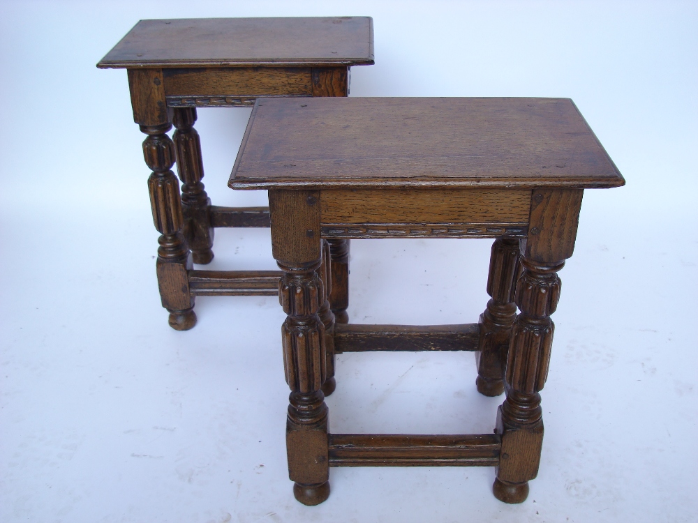 A pair of early 17th Century style oak j