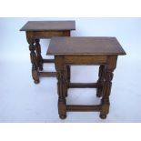 A pair of early 17th Century style oak j
